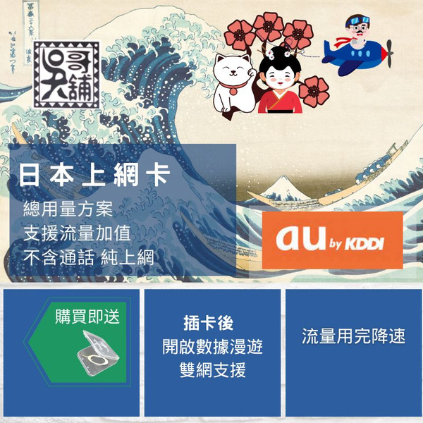 日本 KDDI 上網卡 總流量方案 ~流量用完降速