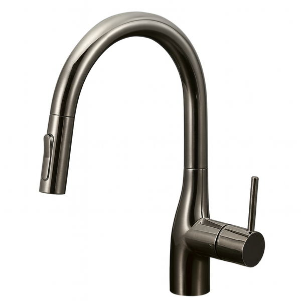 KVK 水龍頭 可伸縮鵝頸造型 深黑可可【KM6061ECBN】