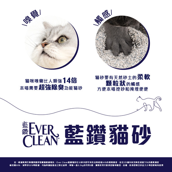 【藍鑽貓砂 Ever Clean】4倍淨味貓砂 無香、微香/8.5kg*6入｜新配方