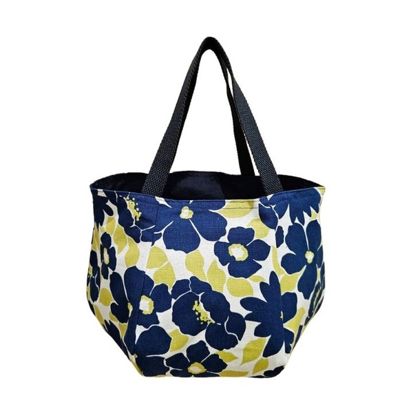 【永樂手作MIT】防潑水圓底南瓜托特袋 清新綠葉  2WAY 手工花布包  二層織製 可放便當外食用