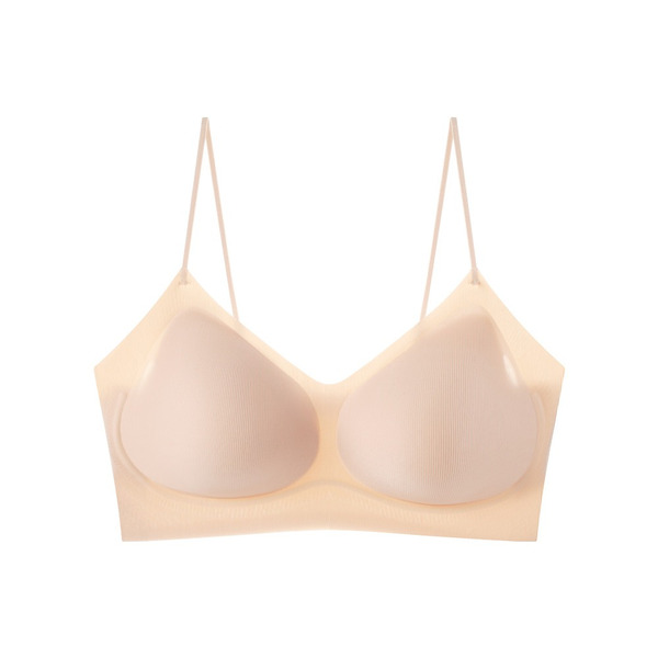 【Fe】果凍膠養波內衣 (直紋細肩款-奶膚色)