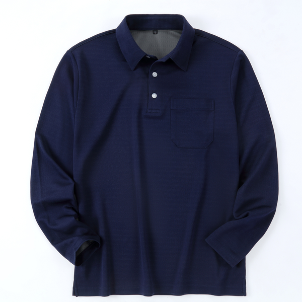 速乾POLO衫長袖(城市休閒款)-藏青色