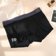 【Fe】英雄本色 - 男性純棉四角內褲-墨黑