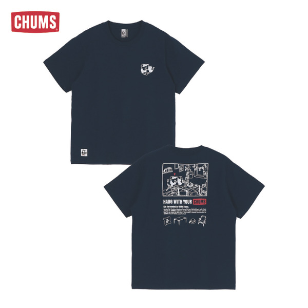 CHUMS 男/女 My CHUMS Room T短袖上衣 深藍 貓咪/鰹鳥