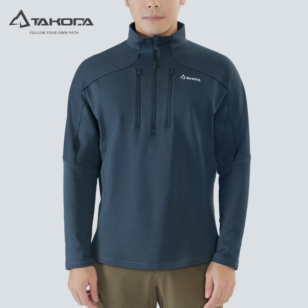 TAKODA Skan 厚版彈性刷毛套頭保暖衣 男款 兩色 藏青