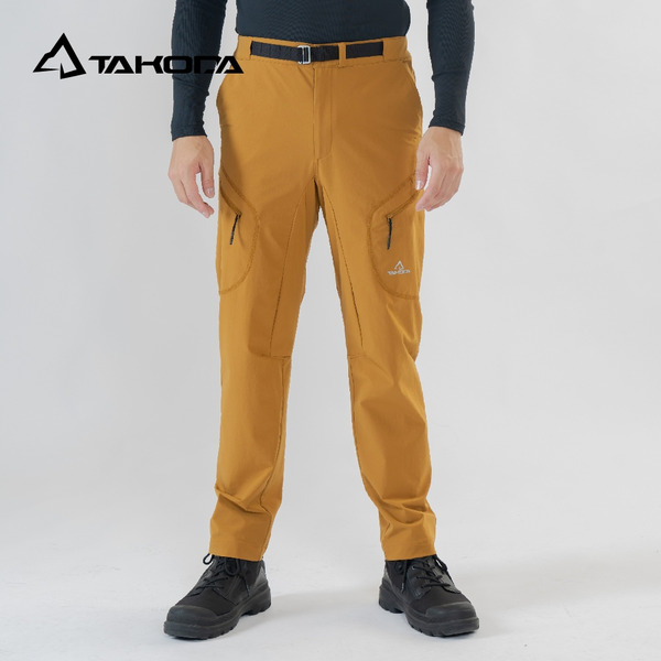 TAKODA Zuya 多口袋輕量防風防潑登山長褲 男款-薑黃色