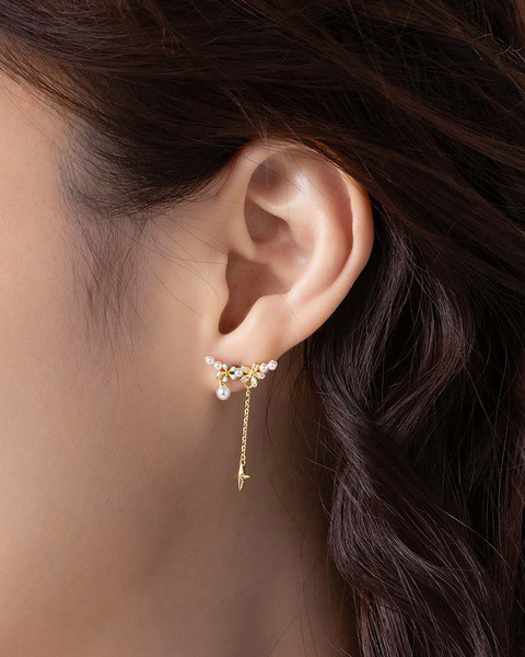 排鑽小花耳環
