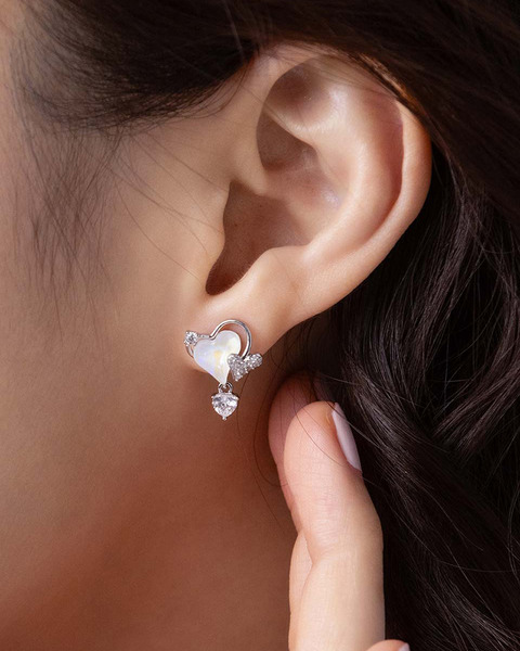 心心相印掛墜耳環