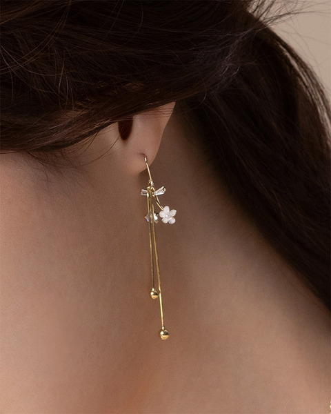 氣質心花掛墜耳環