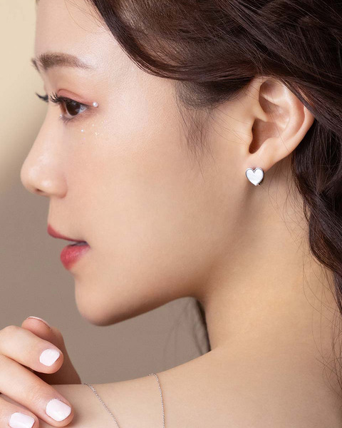 貝殼心型耳環