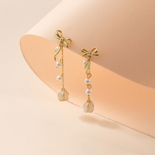 浪漫花徑吊墜耳環