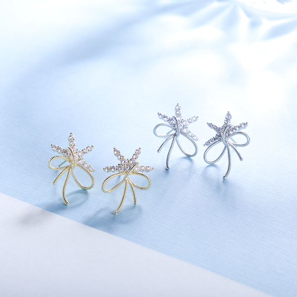 閃耀蝴蝶結耳環