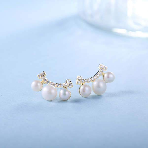微笑珍珠耳環
