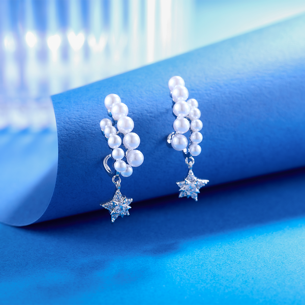 珍珠流星雨耳環