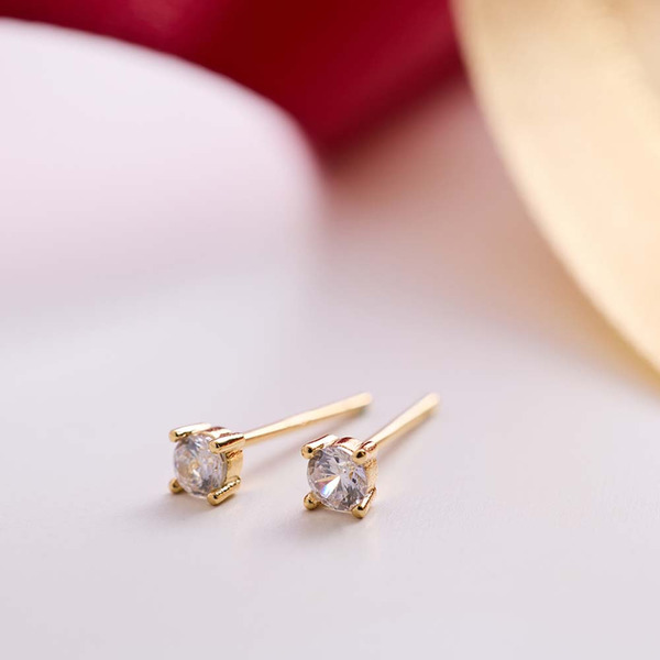 晶透單鑽耳環