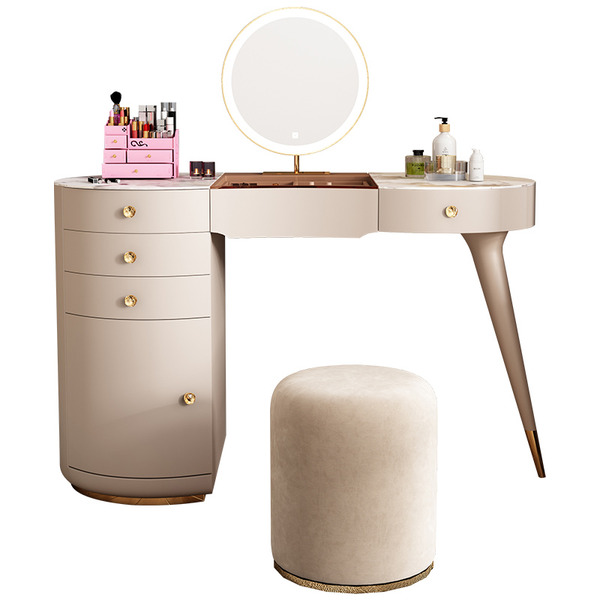 新款輕奢高級設計師陶板化妝桌
