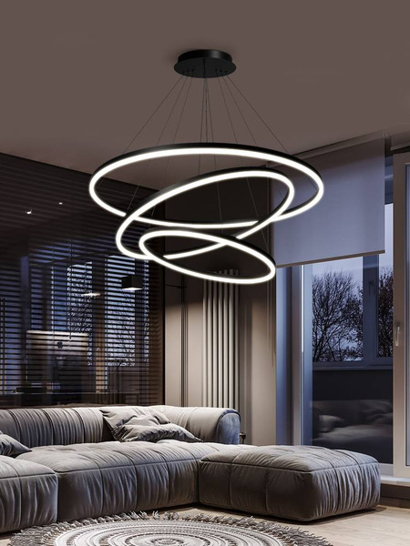 餐廳吊燈現代簡約創意圓環行家用客廳燈系列