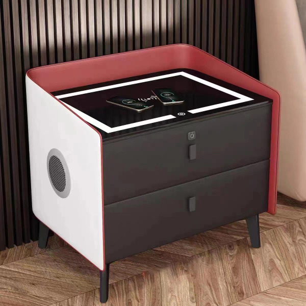 多功能智能床頭櫃帶指紋鎖C66