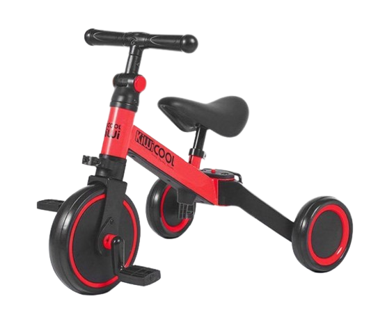 德國品牌 多功能3合1 學步車 滑步車 三輪車 -鮮豔紅