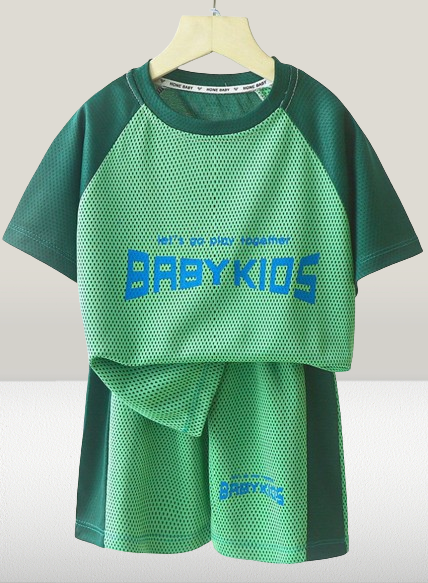 -透氣排汗- 夏季速乾網眼運動套裝 青翠綠