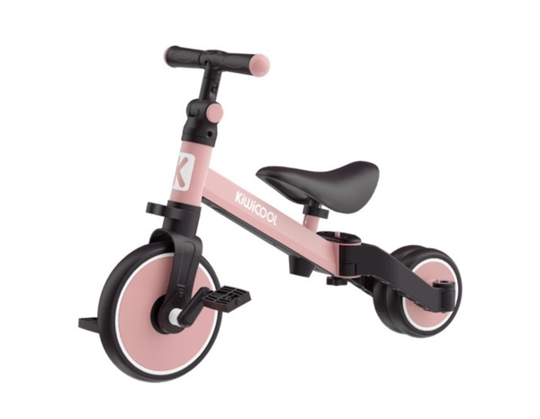 德國品牌 多功能3合1 學步車 滑步車 三輪車 -玫瑰粉