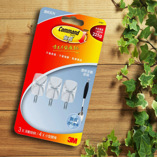 3M透明活動掛鉤 37067