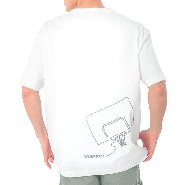 重磅落肩涼感T - 籃球一筆劃(背圖款)