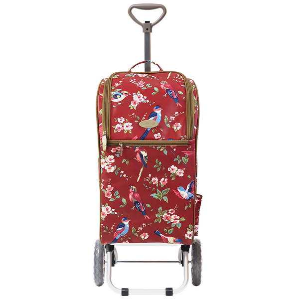 The Carros卡蘿 30l 單輪伸縮款購物車 鳥語花香 紅 Wonson Taiwan Inc