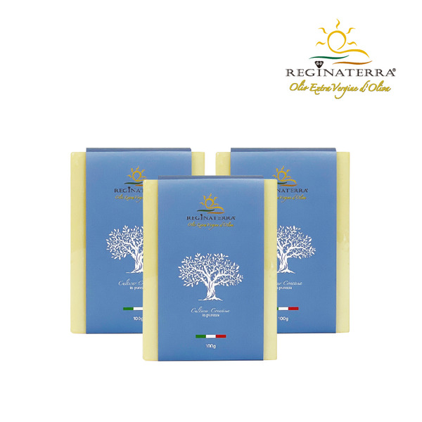 【王后之地】100%手工橄欖皂100g (附起泡網) 3入