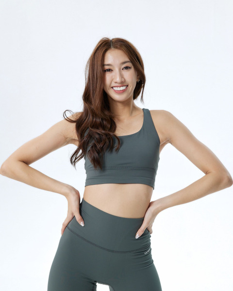 交叉美背短版BraTop (加固款)｜墨綠色