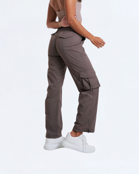 束口直筒兩穿輕薄工裝褲｜煙燻巧克力