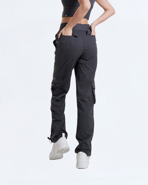 束口直筒兩穿輕薄工裝褲｜石墨灰