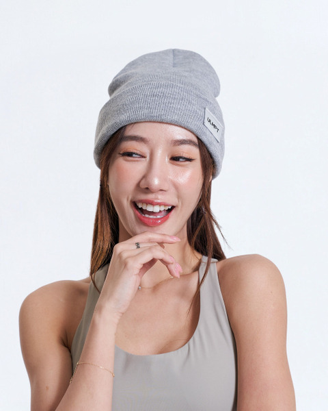 美式經典反摺毛帽｜淺灰色