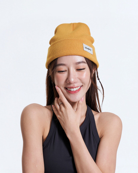 美式經典反摺毛帽｜薑黃色