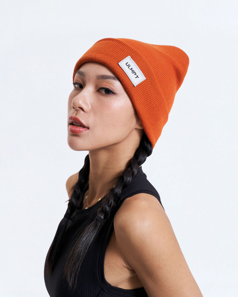 美式經典反摺毛帽｜焦糖橘