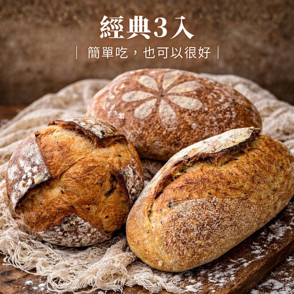 輕食補給小組 - 經典3入（麵包 × 莎莎）｜酸種麵包  莎莎油醋醬 美安大會 野人舒食