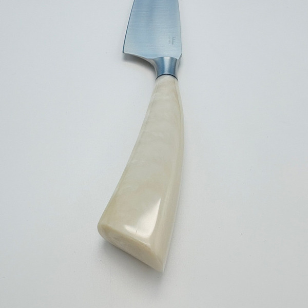 SALADINI 義大利手工主廚刀 25cm｜天然白牛角握柄   不鏽鋼廚房料理刀（5014C）仿白牛角色象牙白色樹脂握柄 (5014RB）主廚刀