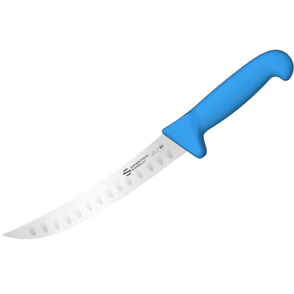 SANELLI 山里尼 SANELLI 21/26公分專業氣孔彎切肉刀 切肉刀 灑鹽哥 切大塊牛排 彎切肉刀 藍色 氣孔不沾黏