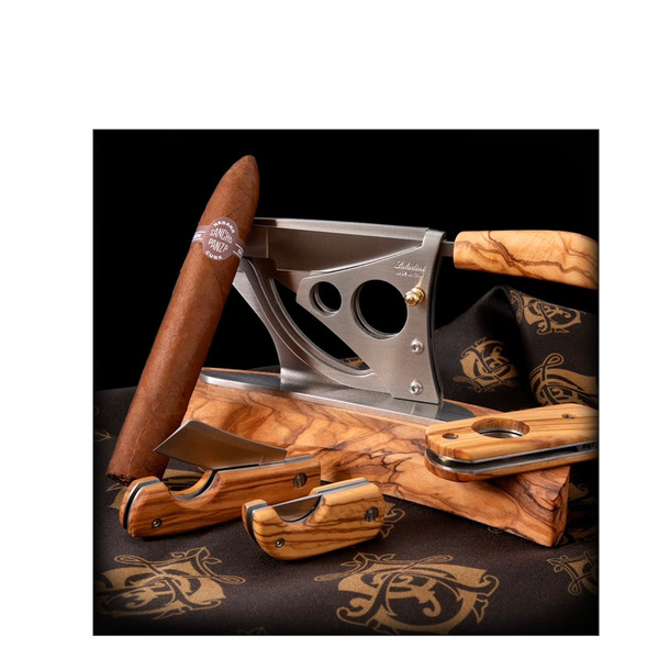 【SALADINI】SALADINI 頂級手工桌上型雪茄剪 橄欖木 雪茄剪 義大利純手工製作 口徑14/24MM