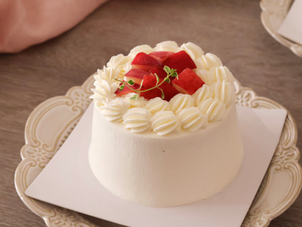 仲夏水蜜桃鮮奶油戚風蛋糕＿4吋