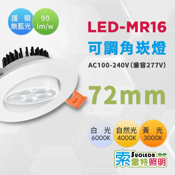 【Suoledr 索雷特】MR16 LED 崁燈 7.2cm