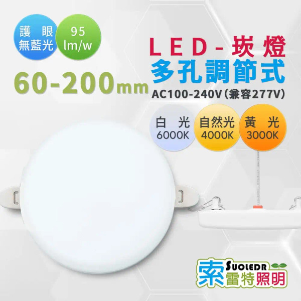 【Suoledr 索雷特】LED 可調節吸頂崁燈 6-20cm