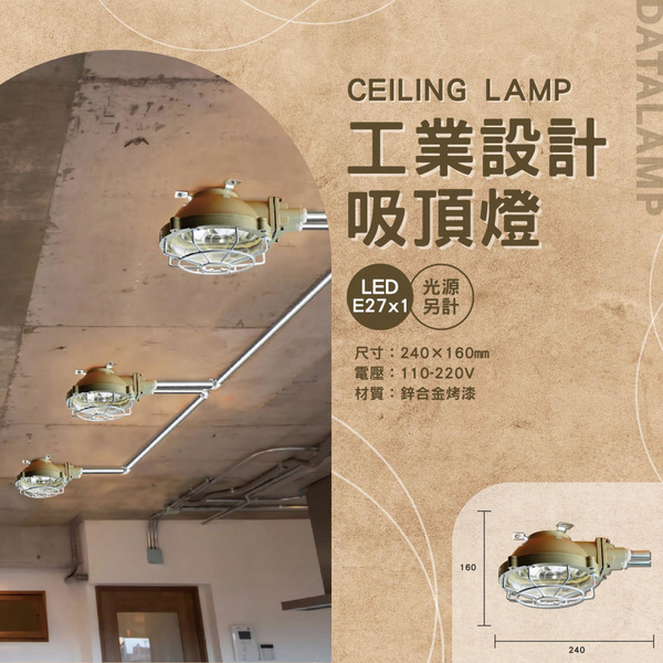 E27 工業造型藝術吸頂壁燈 A-3176-1