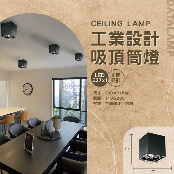 E27 工業造型商業吸頂筒燈 A-3200