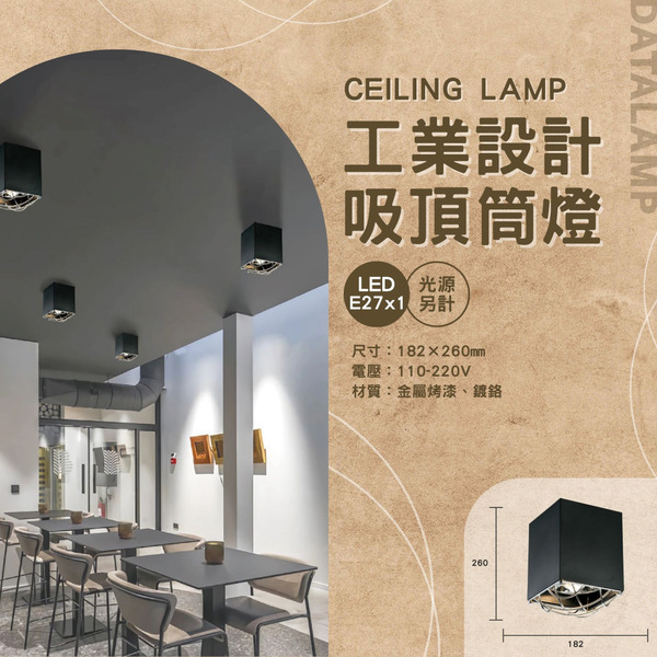 E27 工業造型商業吸頂筒燈 A-3201-1
