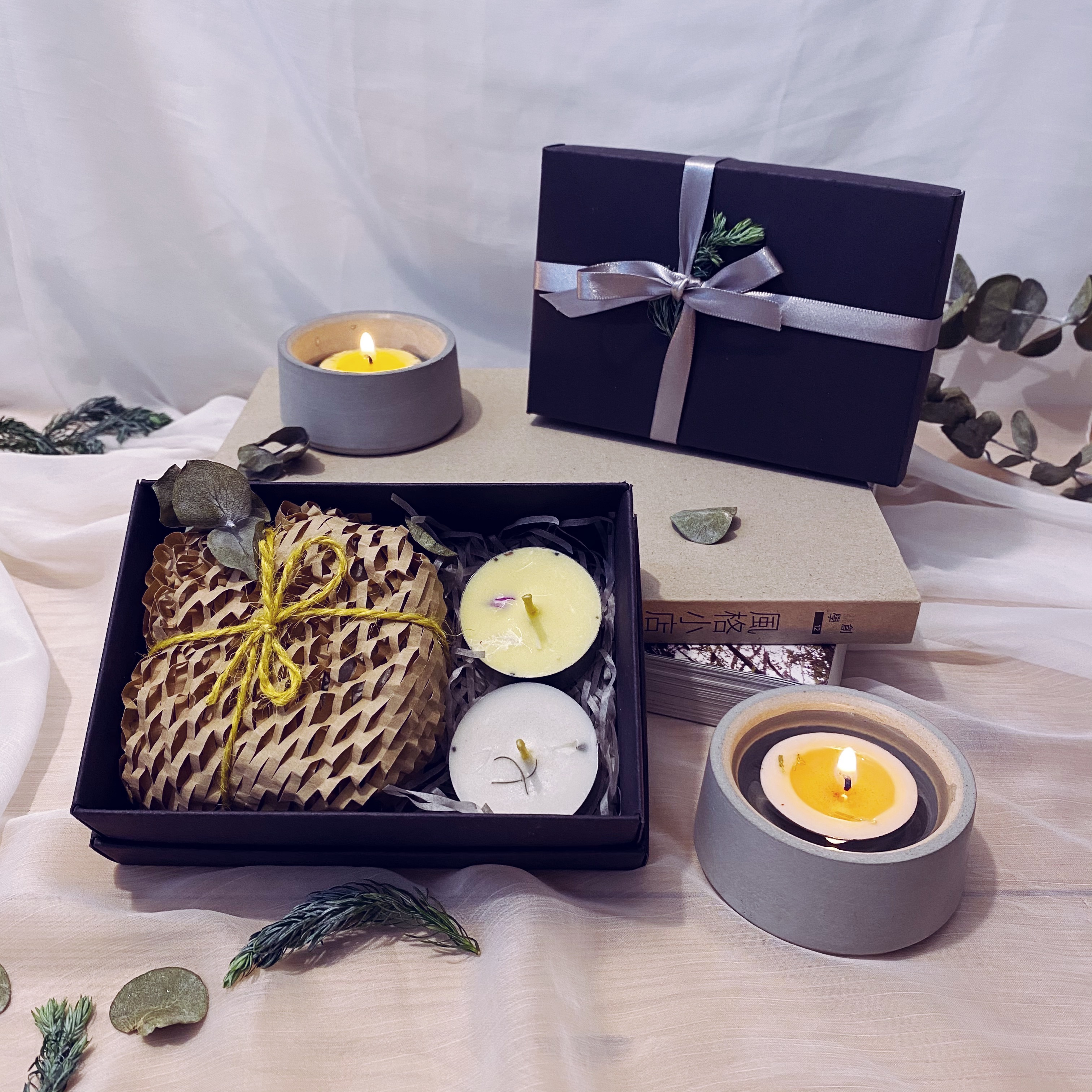 希望之光】清水模燭台與藏傳草本許願蠟燭生日禮物islanders島人手作