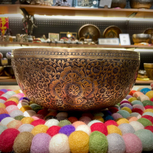 Bangladeshi Hard‑Carved Bowl 🔸 Floral Cluster Motif 🔸 #C3