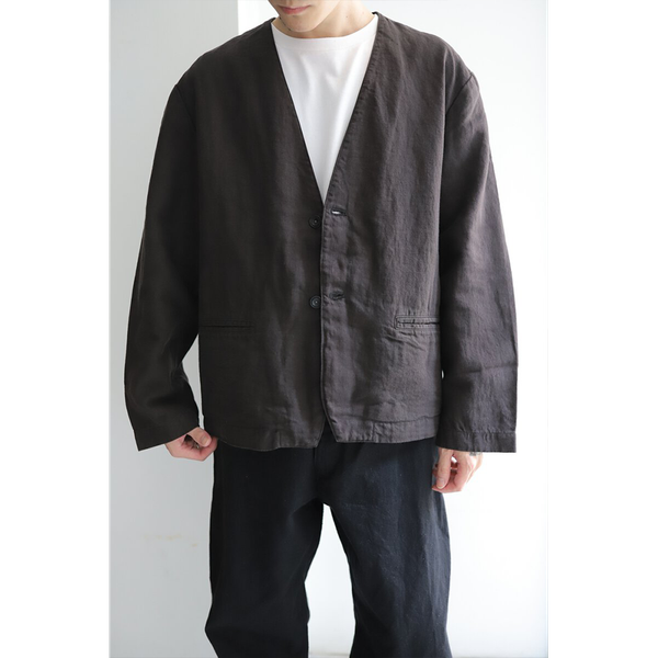 CONFECT - High Count Linen Twill Collarless Jacket