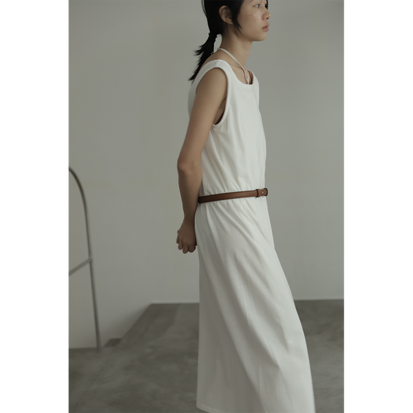 YAECA CONTEMPO - Cotton Knit Dress White