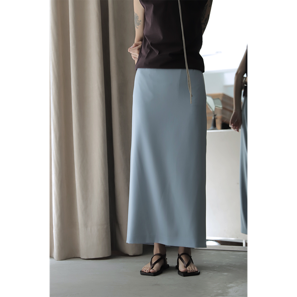 AURALEE - Hard Twist Wool Dobby Skirt Light Blue WASHIDA